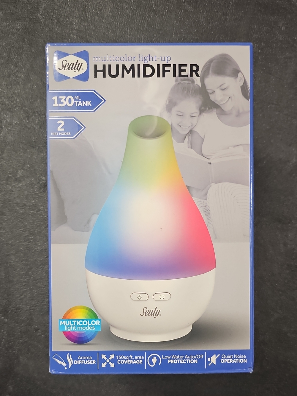 NIB Sealy MultiColor-Changing Humidifier - Rainbow/White